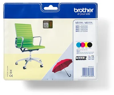 Produktbild von Brother LC-229XLVALBP, Schwarz, Cyan, Magenta, Gelb, 4 Stück(e), 2400 Seiten, 1200 Seiten, Multipack