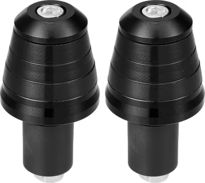 Produktbild von Motorrad Lenkerendstopfen Aluminiumlegierung 7/8" 22mm 33,5mm OD Modisch | Vordere Lenkergriffkappe Ausgeglichen Stecker Schwarz 2 Stück
