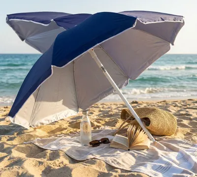 Immagine prodotto di Milani Home - ombrellone da spiaggia diametro 1,8 m con palo centrale in acciaio, nylon con protezione UV, multicolor, per mare e campeggio