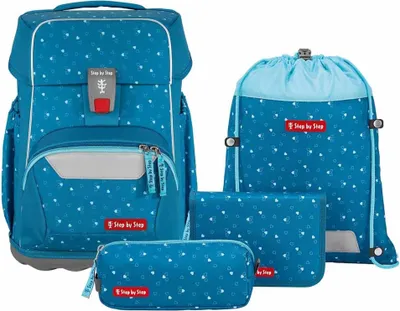 Produktbild von Step by Step Basis Schulranzen-Set 4-teilig Blue Hearts blau