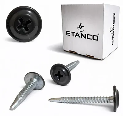 Immagine prodotto di Viti autoperforanti ETANCO GM-B per tetti in acciaio, RAL 7021 grigio antracite, 4,2 x 13 mm, 250 pezzi