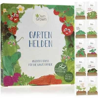 Produktbild von Owngrown Kinder-Pflanzset: Tolles Kinder-Pflanzset Mit 10 Pflanzensamen - Gemüsesamen