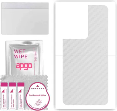 Produktbild von apgo Rückseite Schutzfolie, Skin, kompatibel mit Oppo Reno9 Pro, Hinten Displayschutzfolie aus Vinylfolie, kratzfest, einfache Montage - Transparenter Kohlenstoff