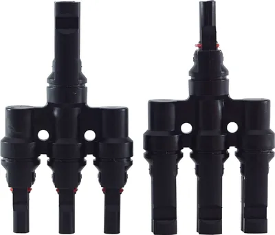 Produktbild von 1 Paar T-Stecker 3-fach Abzweigbuchse Abzweigverbinder T-Abzweig Solarpanel Stecker
