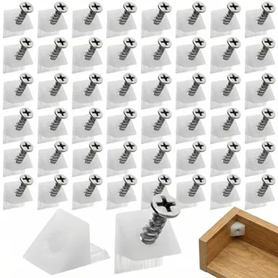 Produktbild von PromoHome® 200 Stück Schubladen-Rückwandverbinder, Kunststoff-Schubladenwinkel mit Schrauben zur Reparatur durchhängender Schubladen, weiß