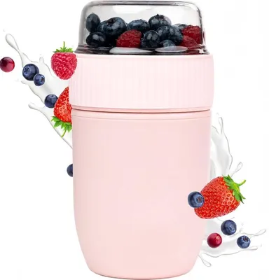 Joghurtbecher To Go auslaufsicher, 640 ml, BPA-frei, rosa