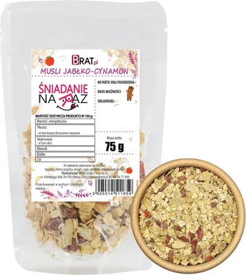 Obrázok produktu pre Jablkovo-škoricové müsli 75g