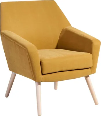 Produktbild von Sessel Kachka Bezug Veloursstoff Buche natur / mais 21080