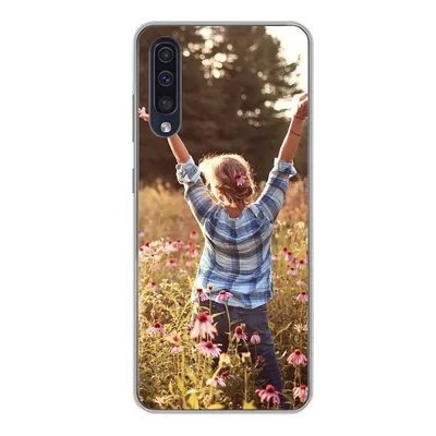 Produktbild von MuchoWow® Handyhülle Schutzhülle Hülle für Samsung Galaxy A50 Frau - Blumen - Frühling Silikon Softcase Handy Hülle - Mobiltelefonhülle
