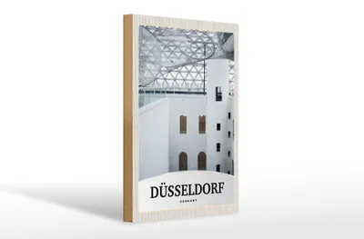 Produktbild von Holzschild Reise 20x30cm Düsseldorf Deutschland Architektur