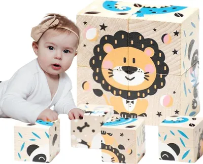 Produktbild von Holzbaustein-Set Tiere 15429