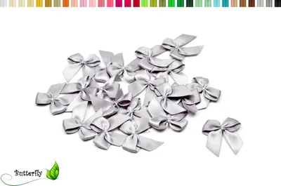 Produktbild von Satinschleifen 25mm, 20 Stück, Farbe:silber 012