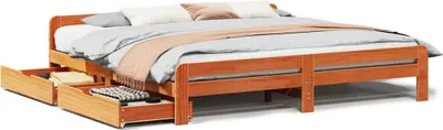 Productafbeelding van vidaXL Massief houten bed zonder matras, wasbruin, 200x200 cm, van grenenhout