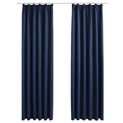 Immagine prodotto di vidaXL Tende oscuranti con ganci 2 pz. Blu 140x175cm