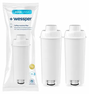 Zdjęcie produktu dla Filtry do wody Wessper, kompatybilne z ekspresami do kawy DeLonghi, zestaw 2 sztuki