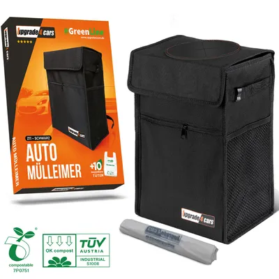 Produktbild von Auto Mülleimer mit Deckel & Mülltüten Kfz Abfalleimer Auto Zubehör Reise Gadget