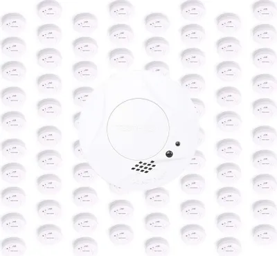 Produktbild von Wiltec 80x Rauchmelder mit 9-V-Batterie Set, Feuermelder mit HUSH-Funktion, zuverlässiger Brandschutzmelder mit 85 dB Schallleistung, fotoelektrischer Brandmelder, effektiver Brandschutz