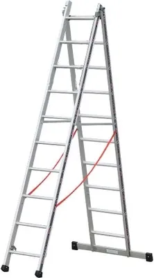 Produktbild von Euro-Profi Mehrzweckleiter 2-tlg. Mod. S306 - Sprossenanzahl: 2 x 10, max. Arbeitshöhe: 6,15 m