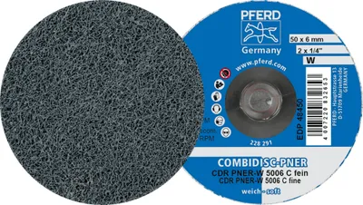 Produktbild von PFERD TOOLS COMBIDISC verpresste Vliesronde CDR PNER Ø 50mm Weich SIC Fein für Finish