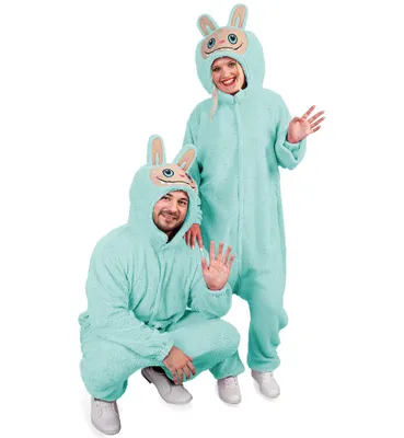 Produktbild von Monster Kostüm – Flauschiger Ganzkörper-​Overall mit Kapuze, blau, Einheitsgröße