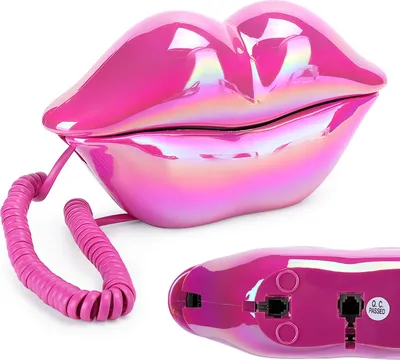 Produktbild von Rote Galvanik Modische Lippen Telefon Beflockung Retro Sexy Home Telefon Dekoration Geschenk
