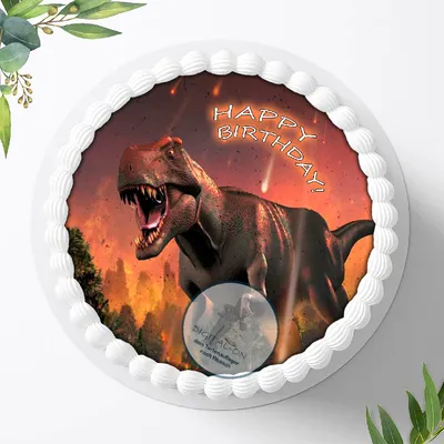 Produktbild von Für die Geburtstags Torte, Zuckerbild mit dem Motiv: Dinosaurier , Dino, Essbares Foto für Torten, Fondant, Tortenaufleger Ø 20cm, 0284c