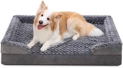 Produktbild von XXL-Hundebett für große Hunde, orthopädisch, abnehmbar und waschbar, Wasserabweisende Innenfutter, Hundebank, Grau