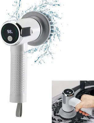Produktbild von Elektrische Reinigungsbürste, Elektro-Bürste mit 4 Bürstenaufsätzen, 20W Motor, 3000mAh Akku, Type-C Schnellladung, Ideal für Küche, Bad & Boden