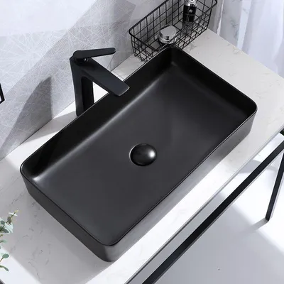 Zdjęcie produktu dla Umywalka Nablatowa Denis Black MAT