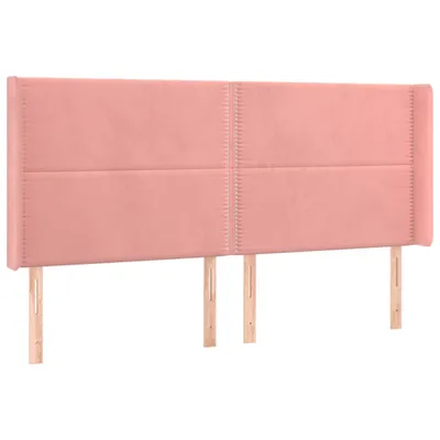 Produktbild von vidaXL Kopfteil mit Ohren Rosa 203x16x118/128 cm Samt