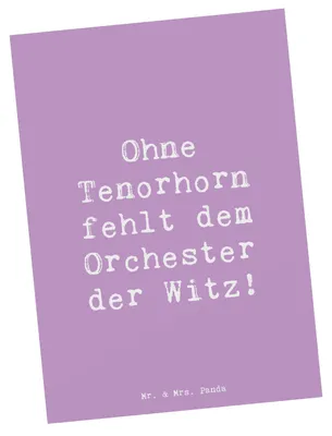 Produktbild von Mr. & Mrs. Panda Postkarte Spruch Tenorhorn Witz - Lavendeltraum - Geschenk, Instrument, Brassband, Musik, Grußkarte, lernen, Postkarten, Musiker, bildkarte, Fotokarte