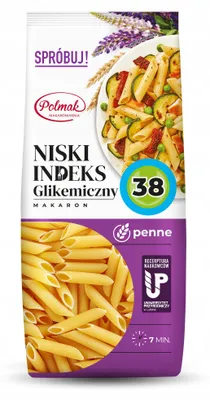 Produktbild von Polmak Penne-Nudeln mit niedrigem glykämischem Index (GI 38), 250 g