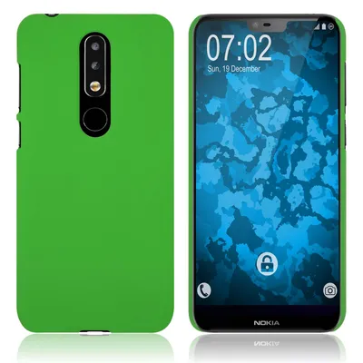 Produktbild von PhoneNatic Case kompatibel mit  Nokia 6.1 Plus (X6) - Hülle grün gummiert Hard-case Cover