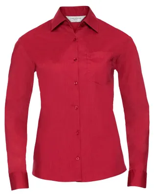 Image de Russell Collection - Chemise « Classic » facile d'entretien pour femmes à manches longues LT4383 (XL) (rouge)