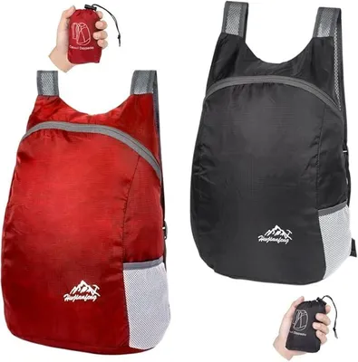 Produktbild von PolkaHome® 2 ultraleichte faltbare Rucksäcke, wasserabweisende Tagesrucksäcke, faltbare Rucksäcke für Herren, Damen, Kinder, Reisen,