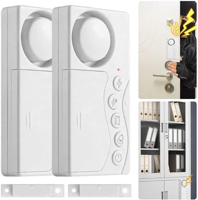 Zdjęcie produktu dla FastShopping - 2 sztuk Bezprzewodowy zamrażarka alarmowy alarm z opóźnieniem 3/15/30/60 Seconds - alarm bezpieczeństwa dla drzwi i okien