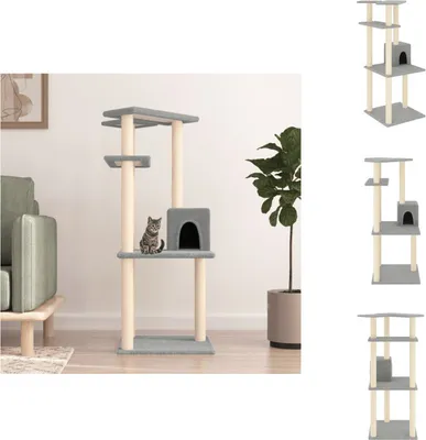 Obrázek produktu pro vidaXL Škrabací strom se sisalovými škrabadly světle šedý 123 cm - Škrabací stromy