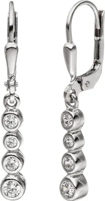 Produktbild von JOBO Ohrhänger 925 Sterling Silber 8 Zirkonia Ohrringe Silberohrringe