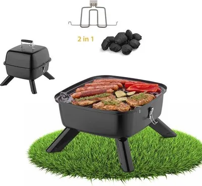 Image de Barbecue électrique hybride 2-en-1 à charbon de bois 2000 W