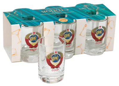 Produktbild von Vodkagläser Wodkagläser-Set Wappen UDSSR CCCP SSSR 6 Schnapsgläser, je 50 ml