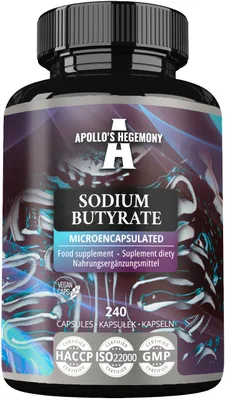 Produktbild von Sodium Butyrate Hochdosiert 580 mg - 240 Vegane Kapseln