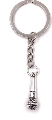 Immagine prodotto di Onwomania Portachiavi Lungo Microfono Studio di Registrazione Ciondolo in Metallo Charm
