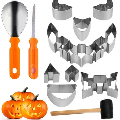 Zdjęcie produktu dla Zestaw 13 sztuk do wycinania dyni na Halloween