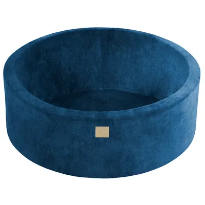Produktbild von MeowBaby® Cord-Cord-Velours, Meerblau Runder Ballpool 90x30cm für ein Kind ohne Bälle.