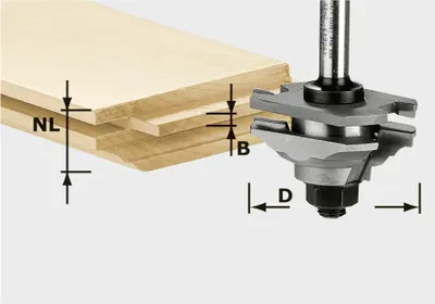 Obrázek produktu pro Festool profilová fréza s pružinou, HW, stopka 8 mm, HW S8, D46 x D12-FD | 490643