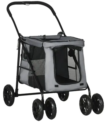 Produktbild von Hundewagen - Hunde-Buggy - Faltbarer Hundewagen - Haustierwagen - Tierwagen - Robuster Stahlrahmen