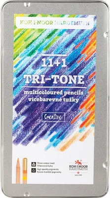Image de Crayons pastel avec âme multicolore / 12 pièces