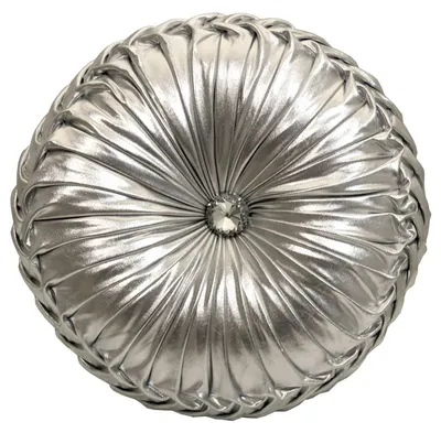 Rundkissen aus Polyester, 45 cm, silber, waschbar