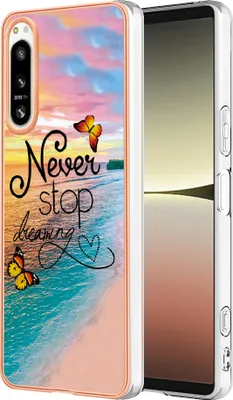 Image de Etui pour Sony Xperia 5 IV, étui antichoc en silicone TPU à motifs Or