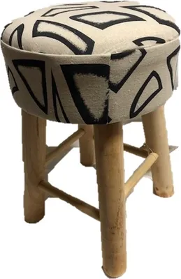 Produktbild von Runder Hocker aus Holz, Sitzhocker und Fußhocker, 32 cm Durchmesser, 39 cm Höhe